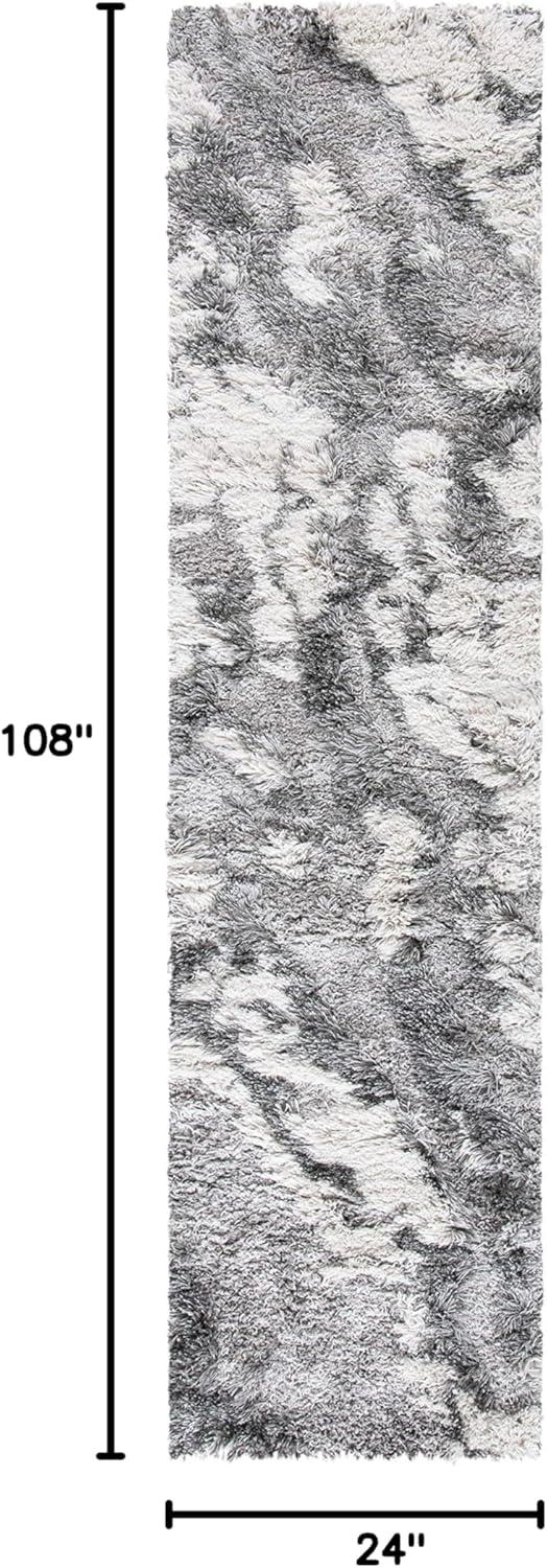 image:imageSAFAVIEH Horizon Shag Collection Area Rug 6 x 9 Grey amp Blue Modern Abstract Design NonShedding amp Easy Care 2inch Thick Ideal for High Traffic Areas in Living Room Bedroom HZN890GGreyIvory