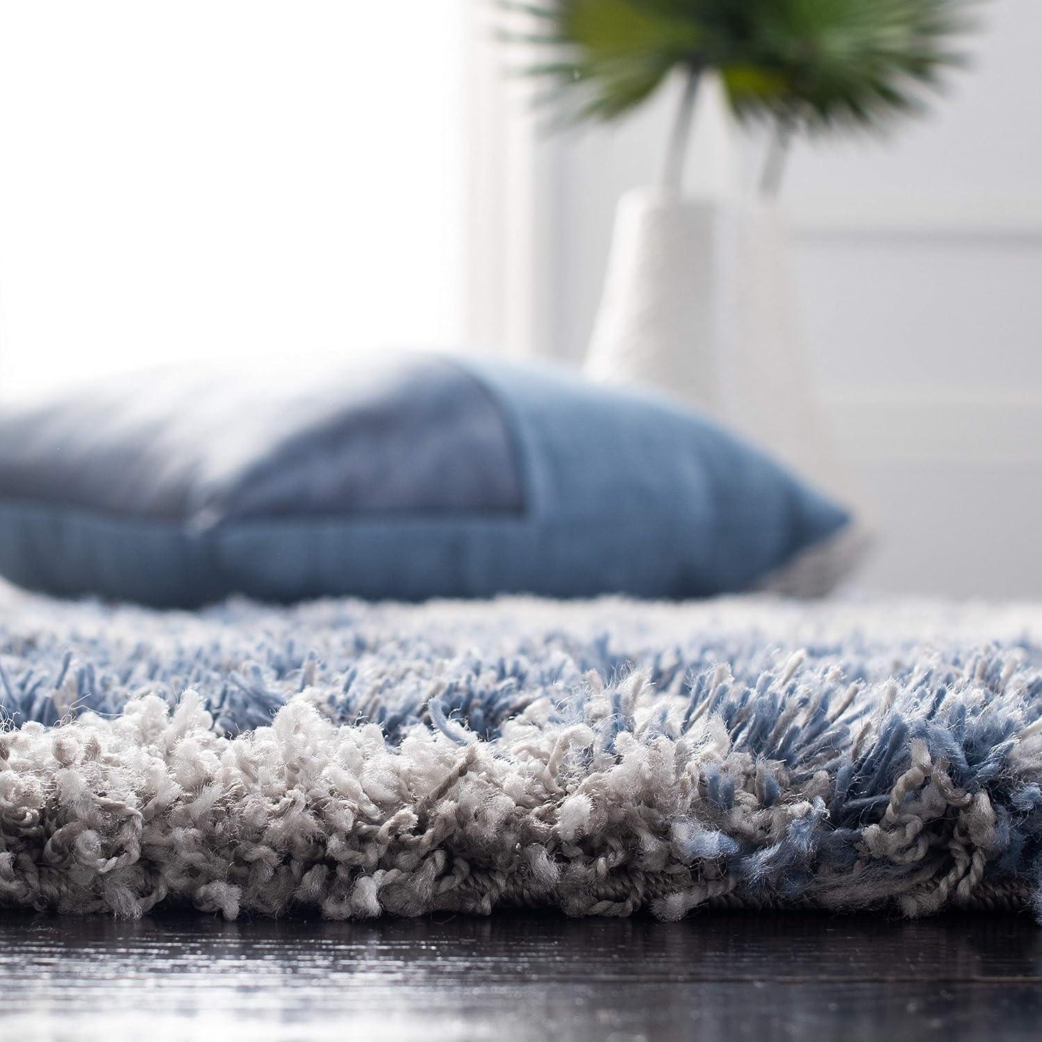 image:imageSAFAVIEH Horizon Shag Collection Area Rug 6 x 9 Grey amp Blue Modern Abstract Design NonShedding amp Easy Care 2inch Thick Ideal for High Traffic Areas in Living Room Bedroom HZN890GGreyBlue