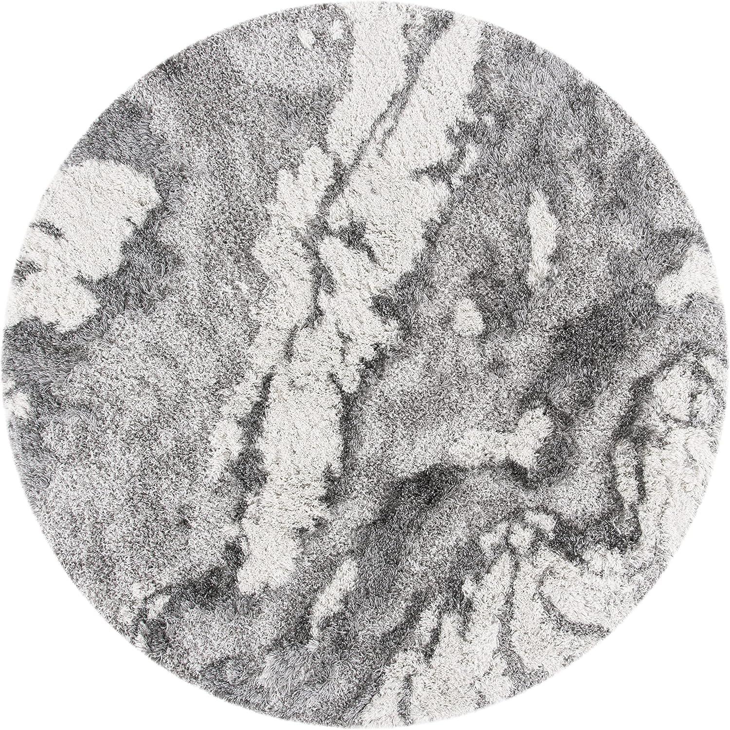 image:imageSAFAVIEH Horizon Shag Collection Area Rug 6 x 9 Grey amp Blue Modern Abstract Design NonShedding amp Easy Care 2inch Thick Ideal for High Traffic Areas in Living Room Bedroom HZN890GGreyIvory