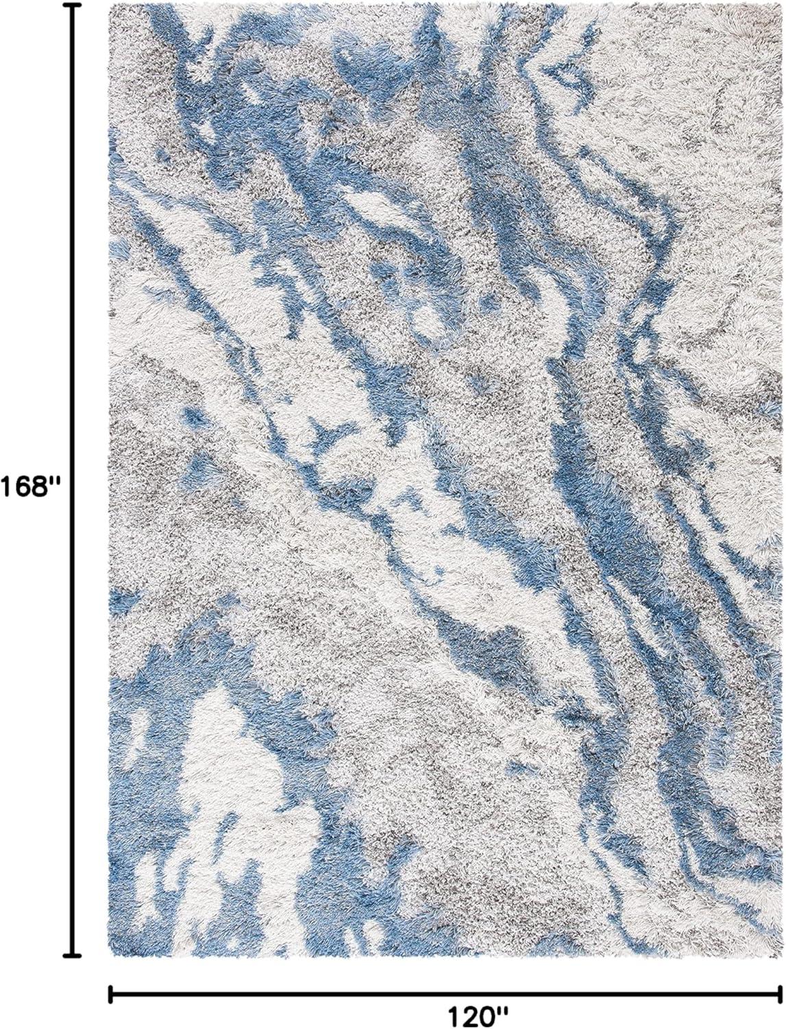image:imageSAFAVIEH Horizon Shag Collection Area Rug 6 x 9 Grey amp Blue Modern Abstract Design NonShedding amp Easy Care 2inch Thick Ideal for High Traffic Areas in Living Room Bedroom HZN890GGreyBlue