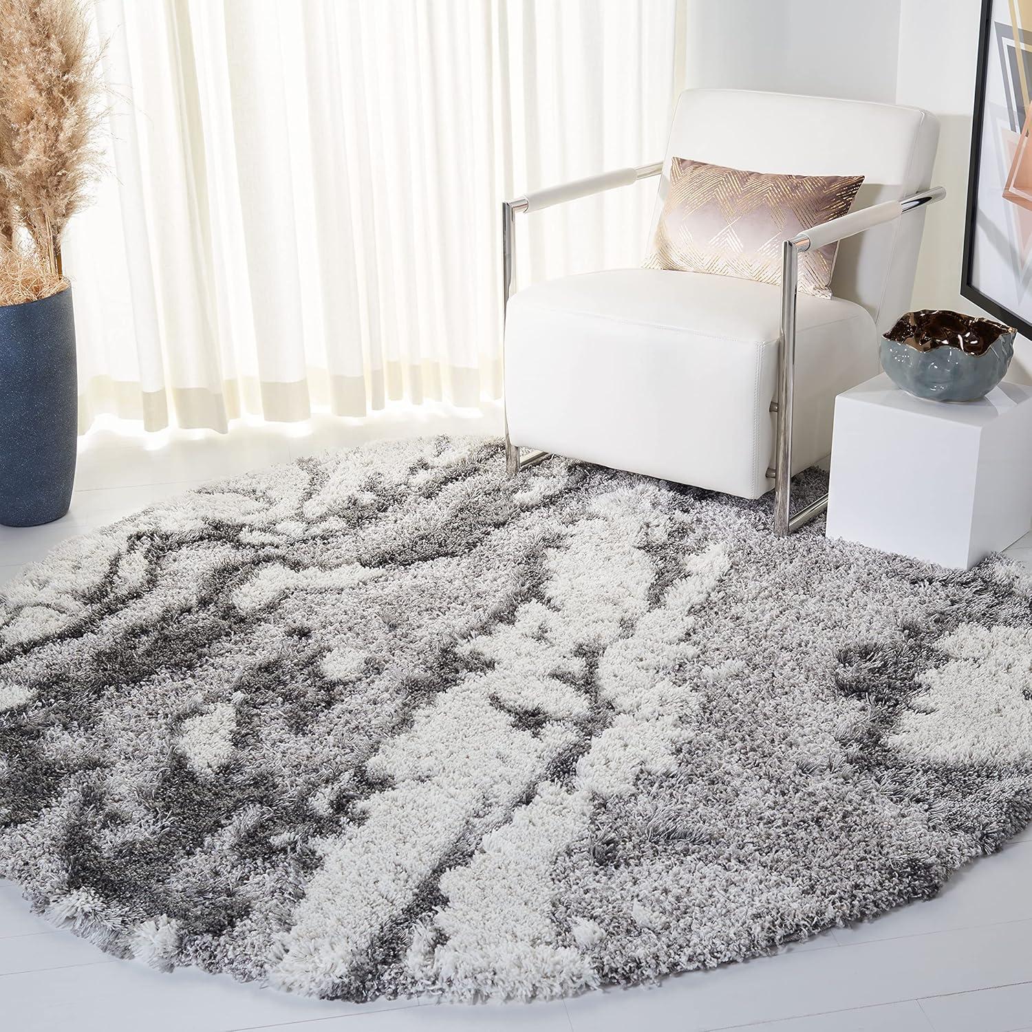 image:imageSAFAVIEH Horizon Shag Collection Area Rug 6 x 9 Grey amp Blue Modern Abstract Design NonShedding amp Easy Care 2inch Thick Ideal for High Traffic Areas in Living Room Bedroom HZN890GGreyIvory