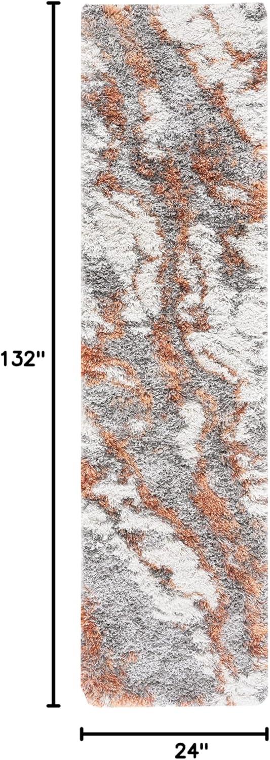 image:imageSAFAVIEH Horizon Shag Collection Area Rug 6 x 9 Grey amp Blue Modern Abstract Design NonShedding amp Easy Care 2inch Thick Ideal for High Traffic Areas in Living Room Bedroom HZN890GGreyRust
