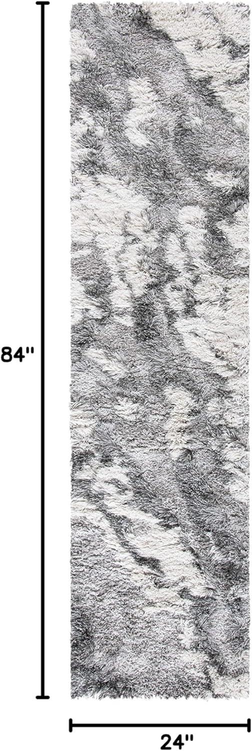 image:imageSAFAVIEH Horizon Shag Collection Area Rug 6 x 9 Grey amp Blue Modern Abstract Design NonShedding amp Easy Care 2inch Thick Ideal for High Traffic Areas in Living Room Bedroom HZN890GGreyIvory