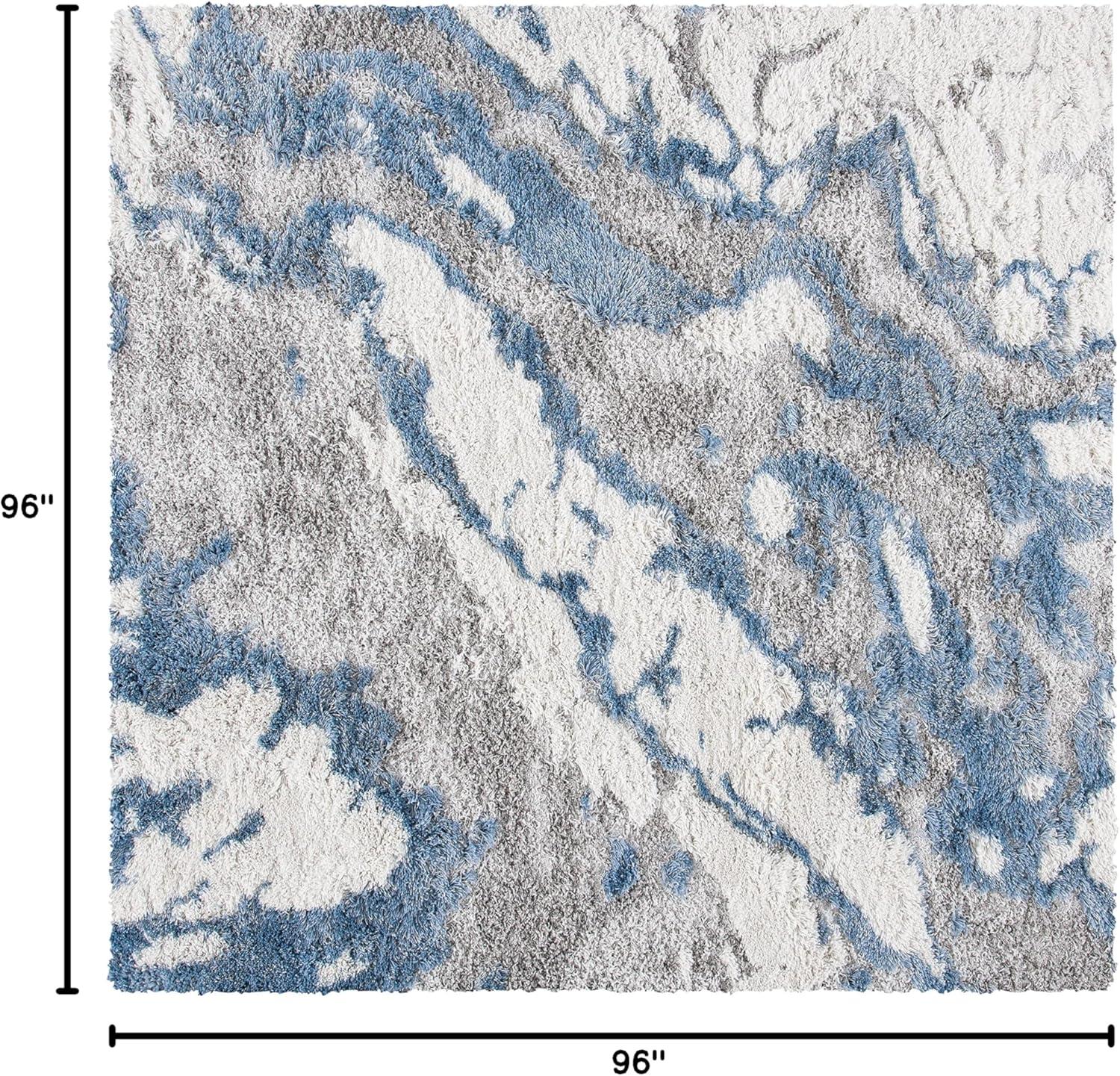 image:imageSAFAVIEH Horizon Shag Collection Area Rug 6 x 9 Grey amp Blue Modern Abstract Design NonShedding amp Easy Care 2inch Thick Ideal for High Traffic Areas in Living Room Bedroom HZN890GGreyBlue