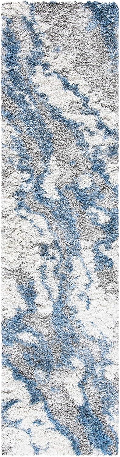 image:imageSAFAVIEH Horizon Shag Collection Area Rug 6 x 9 Grey amp Blue Modern Abstract Design NonShedding amp Easy Care 2inch Thick Ideal for High Traffic Areas in Living Room Bedroom HZN890GGreyBlue