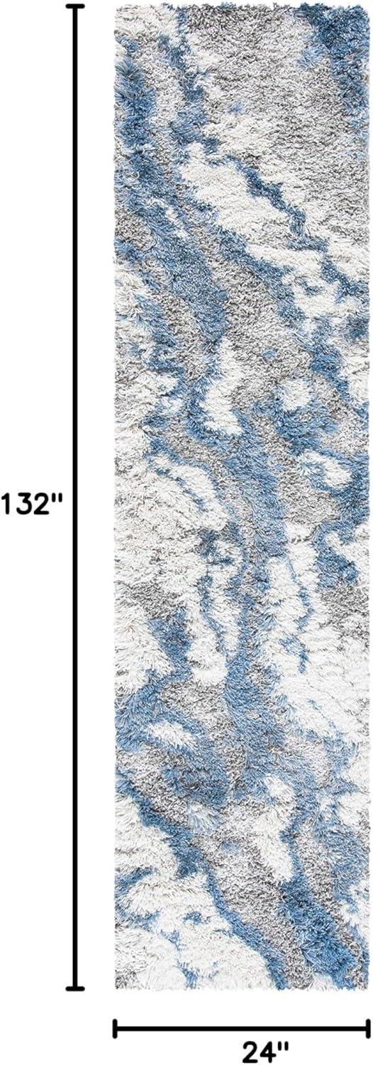 image:imageSAFAVIEH Horizon Shag Collection Area Rug 6 x 9 Grey amp Blue Modern Abstract Design NonShedding amp Easy Care 2inch Thick Ideal for High Traffic Areas in Living Room Bedroom HZN890GGreyBlue