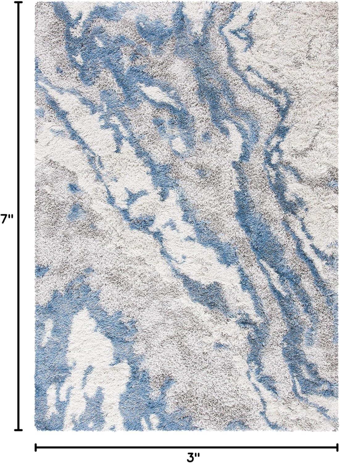 image:imageSAFAVIEH Horizon Shag Collection Area Rug 6 x 9 Grey amp Blue Modern Abstract Design NonShedding amp Easy Care 2inch Thick Ideal for High Traffic Areas in Living Room Bedroom HZN890GGreyBlue