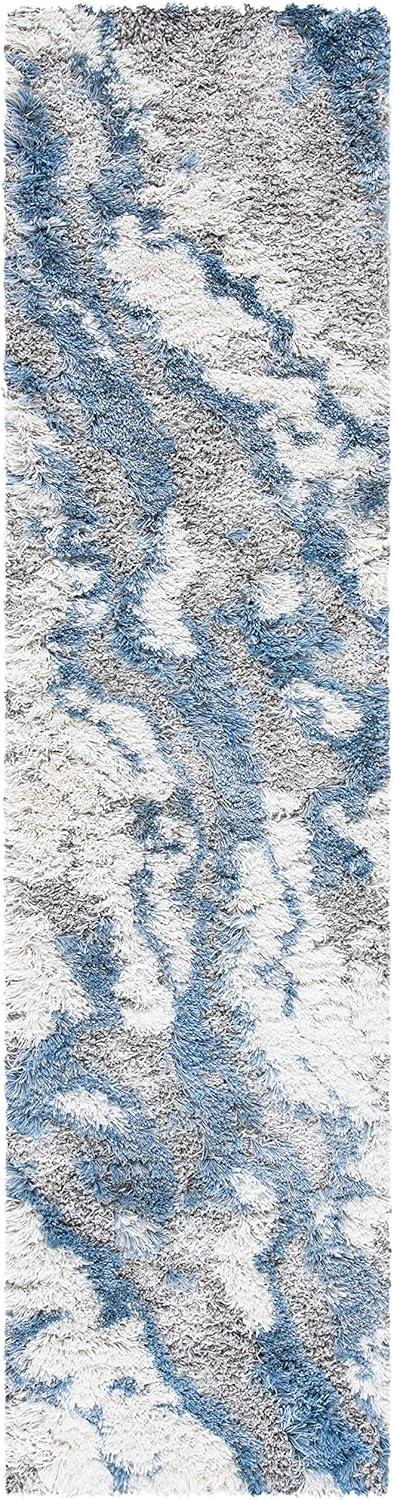 image:imageSAFAVIEH Horizon Shag Collection Area Rug 6 x 9 Grey amp Blue Modern Abstract Design NonShedding amp Easy Care 2inch Thick Ideal for High Traffic Areas in Living Room Bedroom HZN890GGreyBlue