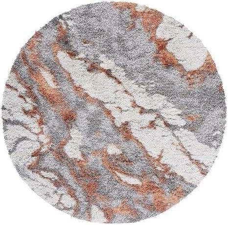 image:imageSAFAVIEH Horizon Shag Collection Area Rug 6 x 9 Grey amp Blue Modern Abstract Design NonShedding amp Easy Care 2inch Thick Ideal for High Traffic Areas in Living Room Bedroom HZN890GGreyRust