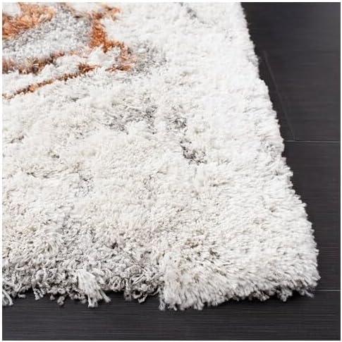 image:imageSAFAVIEH Horizon Shag Collection Area Rug 6 x 9 Grey amp Blue Modern Abstract Design NonShedding amp Easy Care 2inch Thick Ideal for High Traffic Areas in Living Room Bedroom HZN890GGreyRust