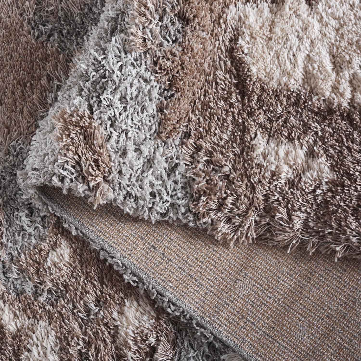 image:imageSAFAVIEH Horizon Shag Collection Area Rug 6 x 9 Grey amp Blue Modern Abstract Design NonShedding amp Easy Care 2inch Thick Ideal for High Traffic Areas in Living Room Bedroom HZN890GTaupeBlue