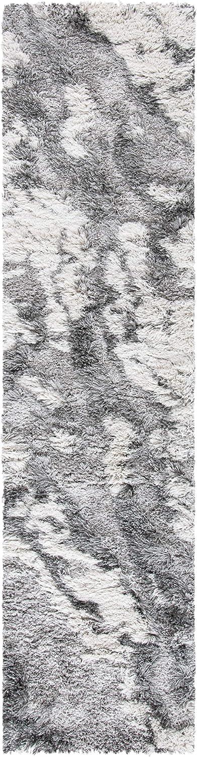 image:imageSAFAVIEH Horizon Shag Collection Area Rug 6 x 9 Grey amp Blue Modern Abstract Design NonShedding amp Easy Care 2inch Thick Ideal for High Traffic Areas in Living Room Bedroom HZN890GGreyIvory