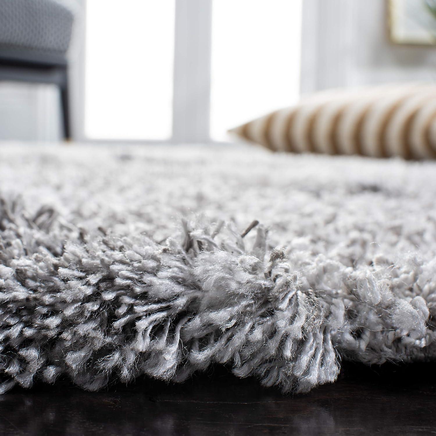 image:imageSAFAVIEH Horizon Shag Collection Area Rug 6 x 9 Grey amp Blue Modern Abstract Design NonShedding amp Easy Care 2inch Thick Ideal for High Traffic Areas in Living Room Bedroom HZN890GGreyIvory