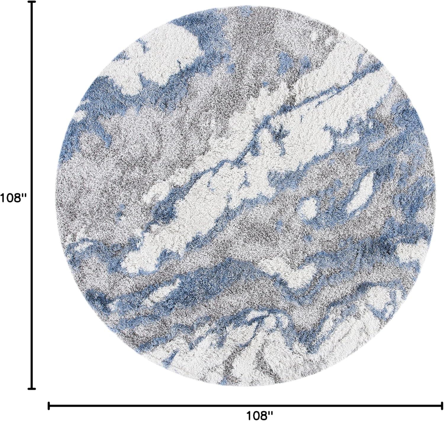 image:imageSAFAVIEH Horizon Shag Collection Area Rug 6 x 9 Grey amp Blue Modern Abstract Design NonShedding amp Easy Care 2inch Thick Ideal for High Traffic Areas in Living Room Bedroom HZN890GGreyBlue
