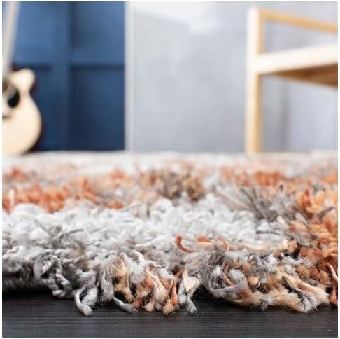 image:imageSAFAVIEH Horizon Shag Collection Area Rug 6 x 9 Grey amp Blue Modern Abstract Design NonShedding amp Easy Care 2inch Thick Ideal for High Traffic Areas in Living Room Bedroom HZN890GGreyRust