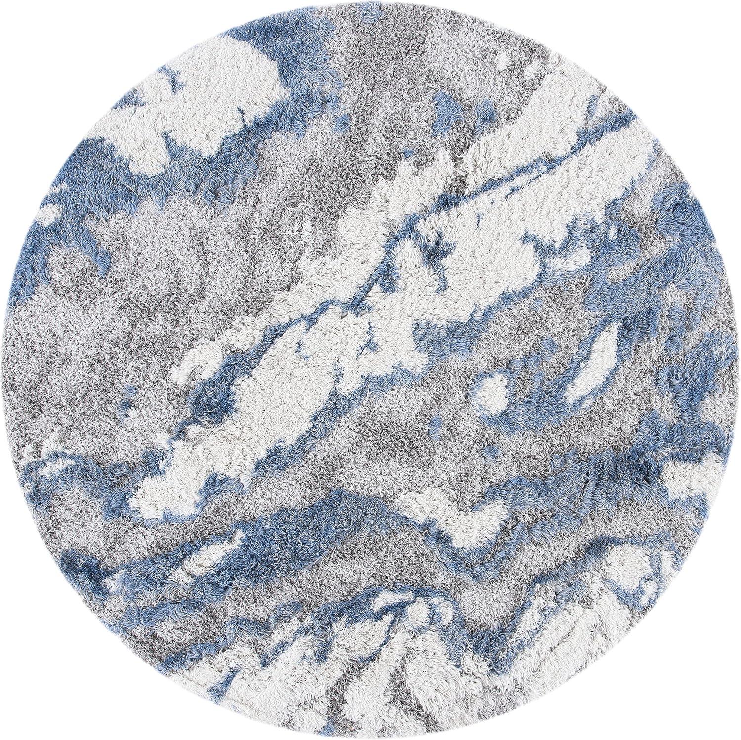 image:imageSAFAVIEH Horizon Shag Collection Area Rug 6 x 9 Grey amp Blue Modern Abstract Design NonShedding amp Easy Care 2inch Thick Ideal for High Traffic Areas in Living Room Bedroom HZN890GGreyBlue