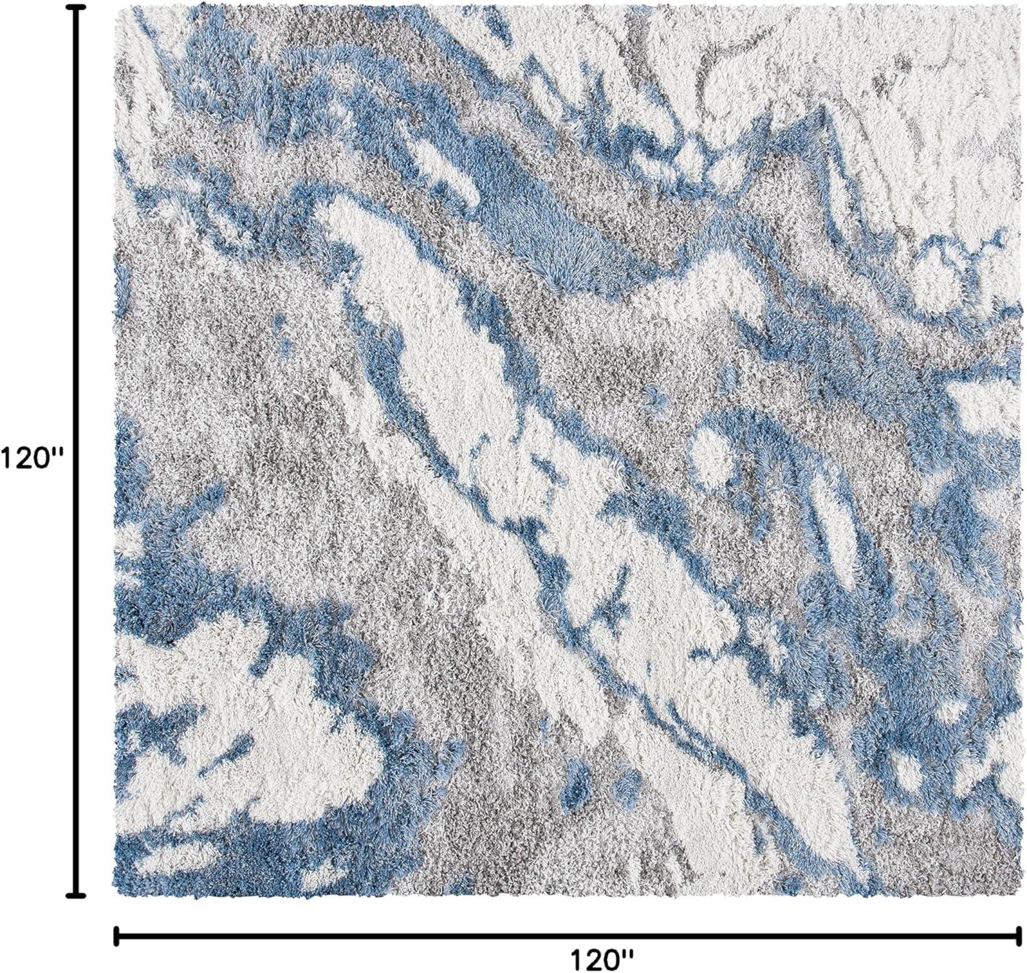 image:imageSAFAVIEH Horizon Shag Collection Area Rug 6 x 9 Grey amp Blue Modern Abstract Design NonShedding amp Easy Care 2inch Thick Ideal for High Traffic Areas in Living Room Bedroom HZN890GGreyBlue