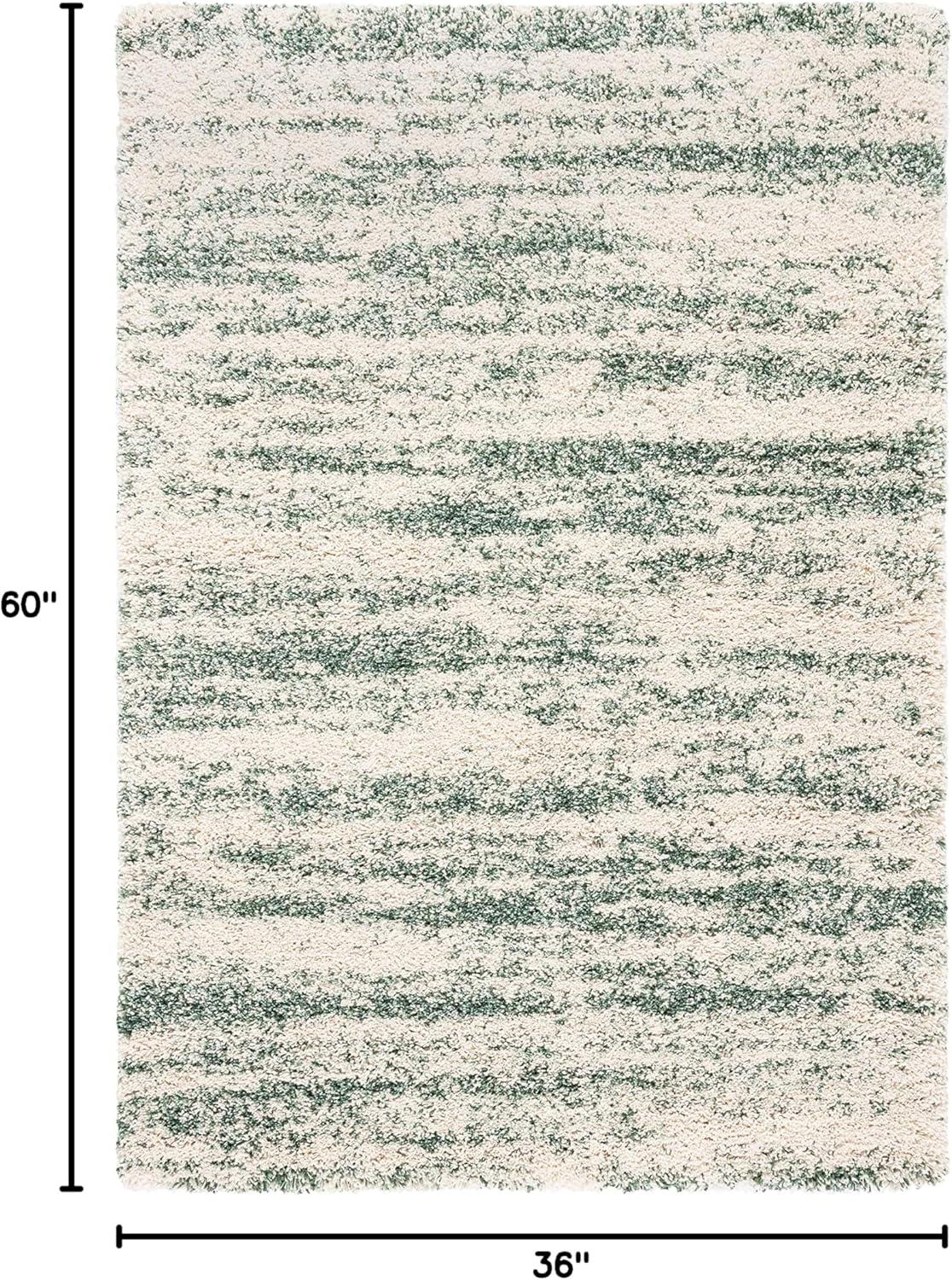image:imageSAFAVIEH Hudson Shag Collection Area Rug 6 x 9 Ivory amp Beige Modern Design NonShedding amp Easy Care 2inch Thick Ideal for High Traffic Areas in Living Room Bedroom SGH206BIvoryGreen