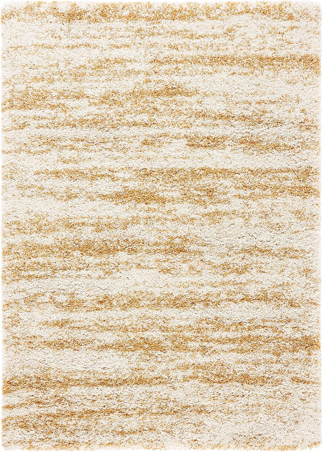 image:imageSAFAVIEH Hudson Shag Collection Area Rug 6 x 9 Ivory amp Beige Modern Design NonShedding amp Easy Care 2inch Thick Ideal for High Traffic Areas in Living Room Bedroom SGH206BIvoryGold