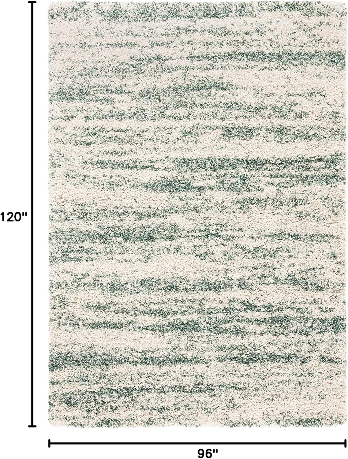 image:imageSAFAVIEH Hudson Shag Collection Area Rug 6 x 9 Ivory amp Beige Modern Design NonShedding amp Easy Care 2inch Thick Ideal for High Traffic Areas in Living Room Bedroom SGH206BIvoryGreen