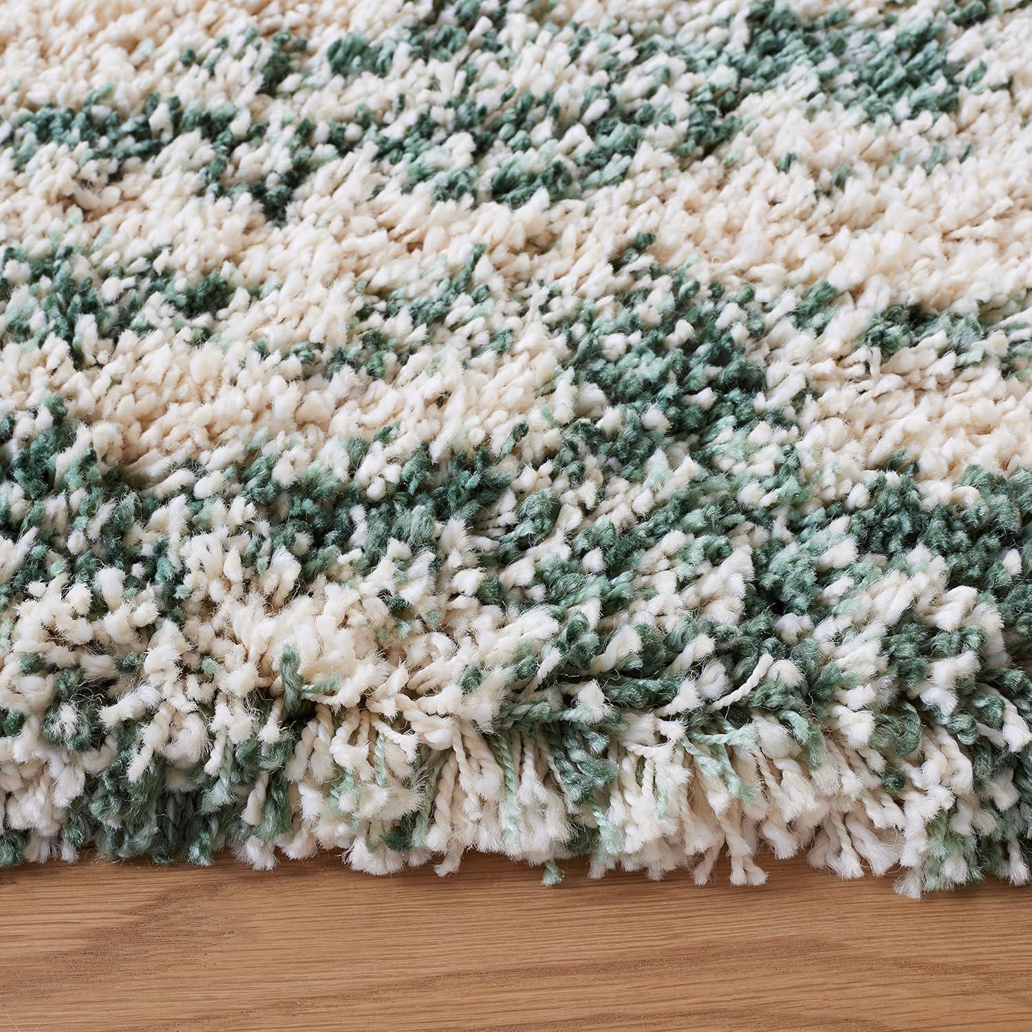 image:imageSAFAVIEH Hudson Shag Collection Area Rug 6 x 9 Ivory amp Beige Modern Design NonShedding amp Easy Care 2inch Thick Ideal for High Traffic Areas in Living Room Bedroom SGH206BIvoryGreen