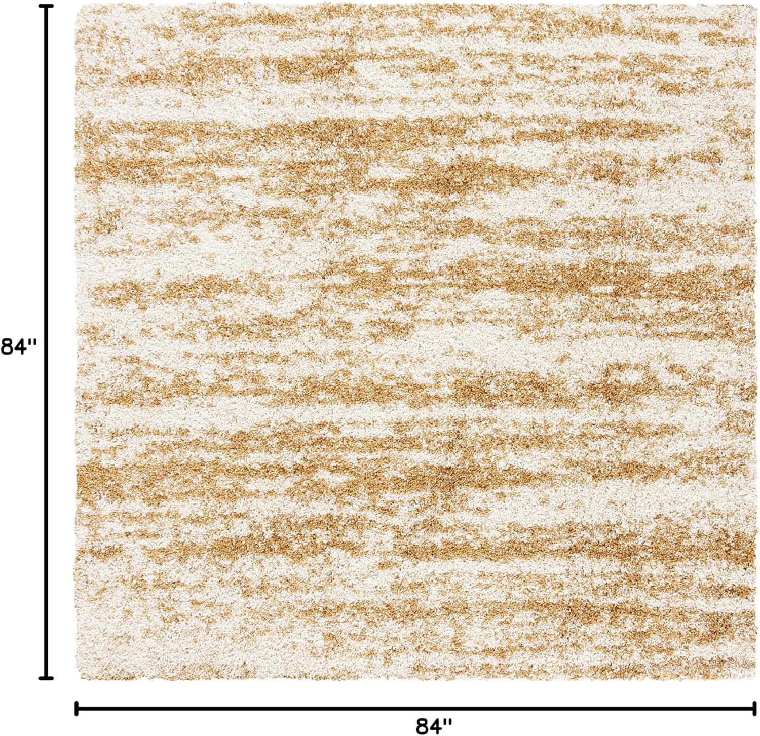 image:imageSAFAVIEH Hudson Shag Collection Area Rug 6 x 9 Ivory amp Beige Modern Design NonShedding amp Easy Care 2inch Thick Ideal for High Traffic Areas in Living Room Bedroom SGH206BIvoryGold