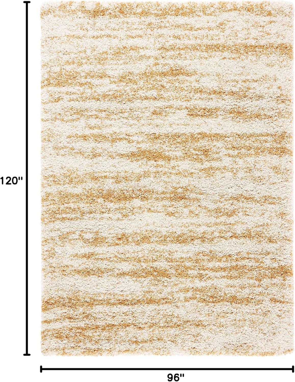 image:imageSAFAVIEH Hudson Shag Collection Area Rug 6 x 9 Ivory amp Beige Modern Design NonShedding amp Easy Care 2inch Thick Ideal for High Traffic Areas in Living Room Bedroom SGH206BIvoryGold