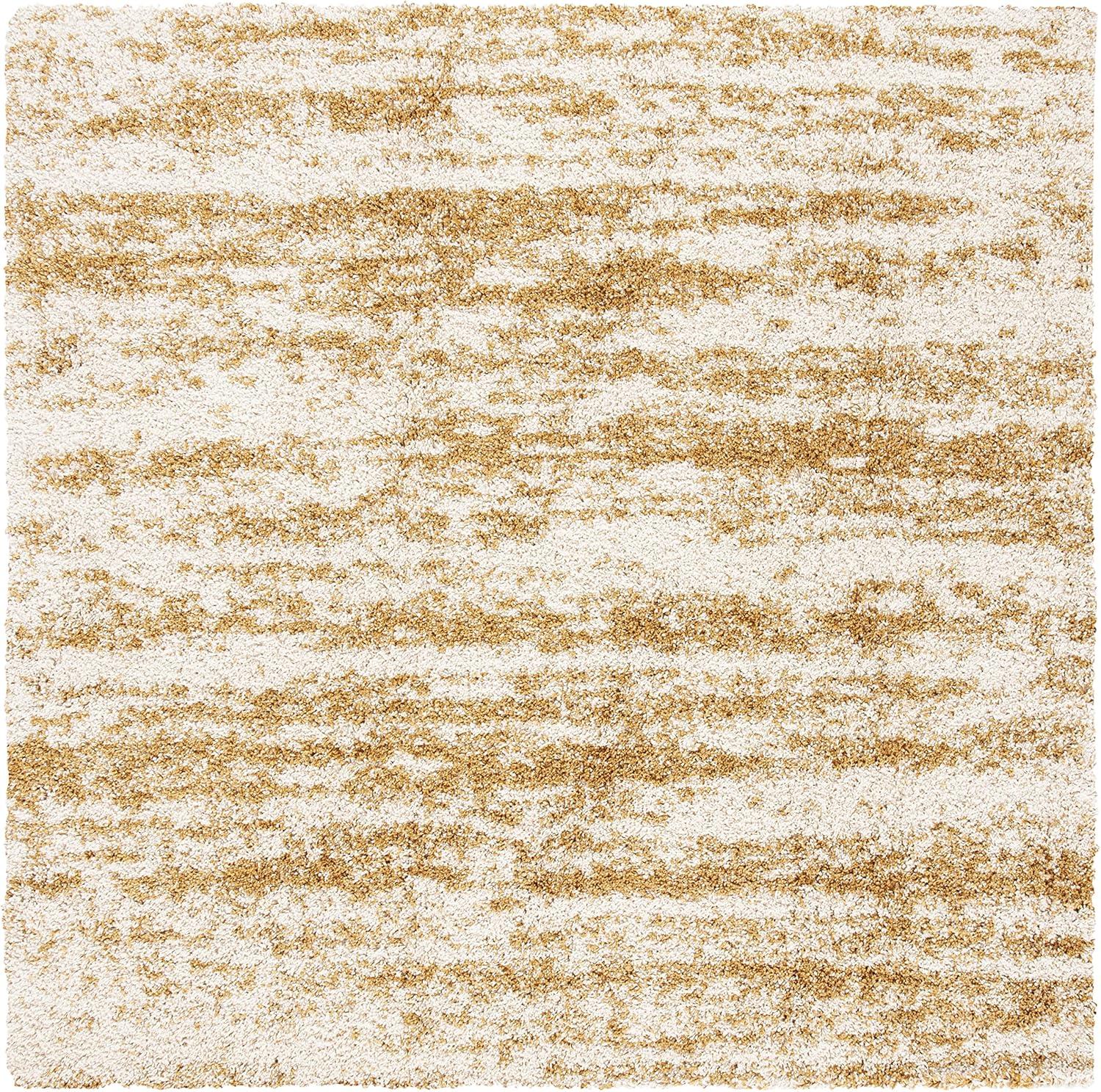 image:imageSAFAVIEH Hudson Shag Collection Area Rug 6 x 9 Ivory amp Beige Modern Design NonShedding amp Easy Care 2inch Thick Ideal for High Traffic Areas in Living Room Bedroom SGH206BIvoryGold