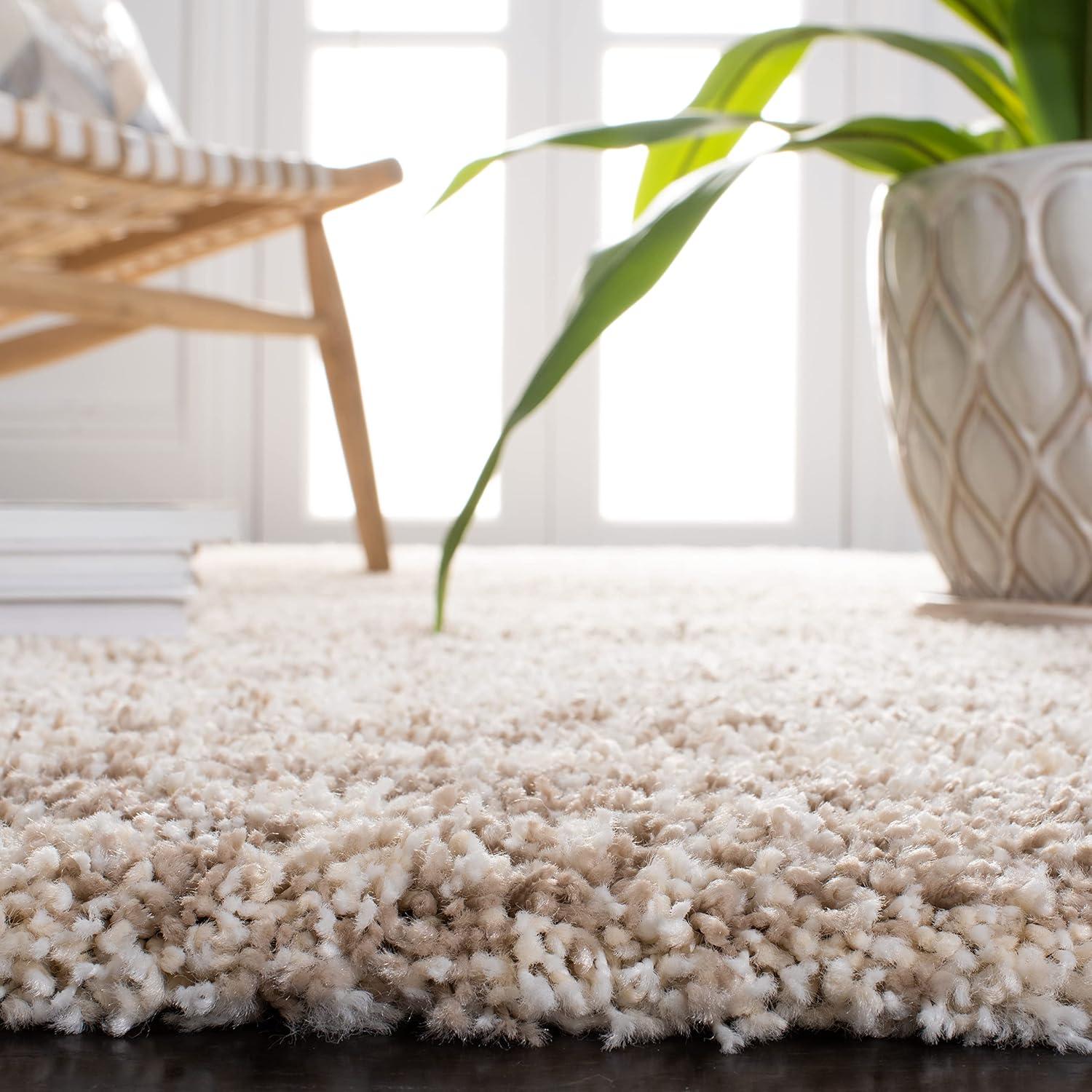 image:imageSAFAVIEH Hudson Shag Collection Area Rug 6 x 9 Ivory amp Beige Modern Design NonShedding amp Easy Care 2inch Thick Ideal for High Traffic Areas in Living Room Bedroom SGH206BIvoryBeige