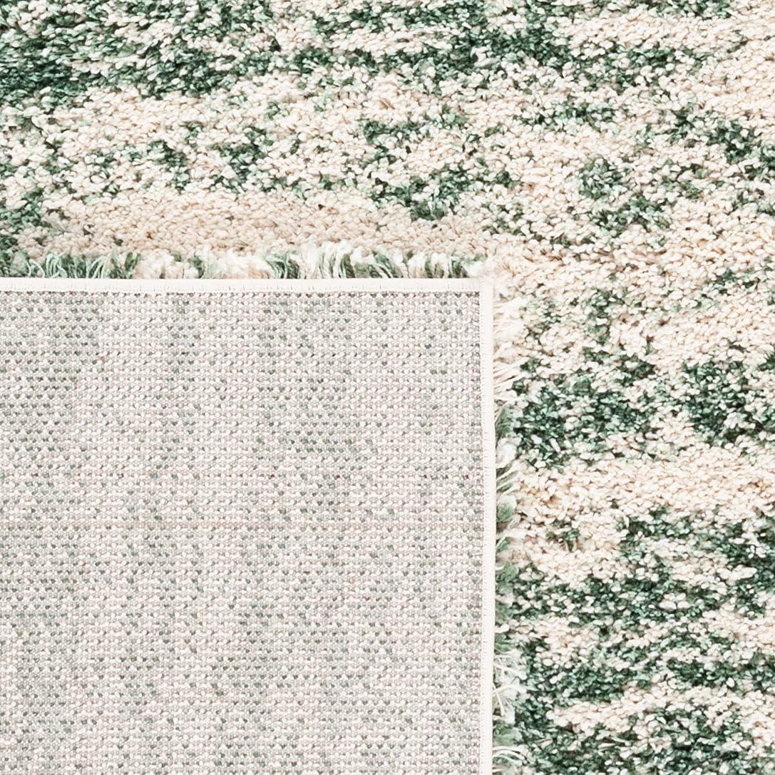 image:imageSAFAVIEH Hudson Shag Collection Area Rug 6 x 9 Ivory amp Beige Modern Design NonShedding amp Easy Care 2inch Thick Ideal for High Traffic Areas in Living Room Bedroom SGH206BIvoryGreen