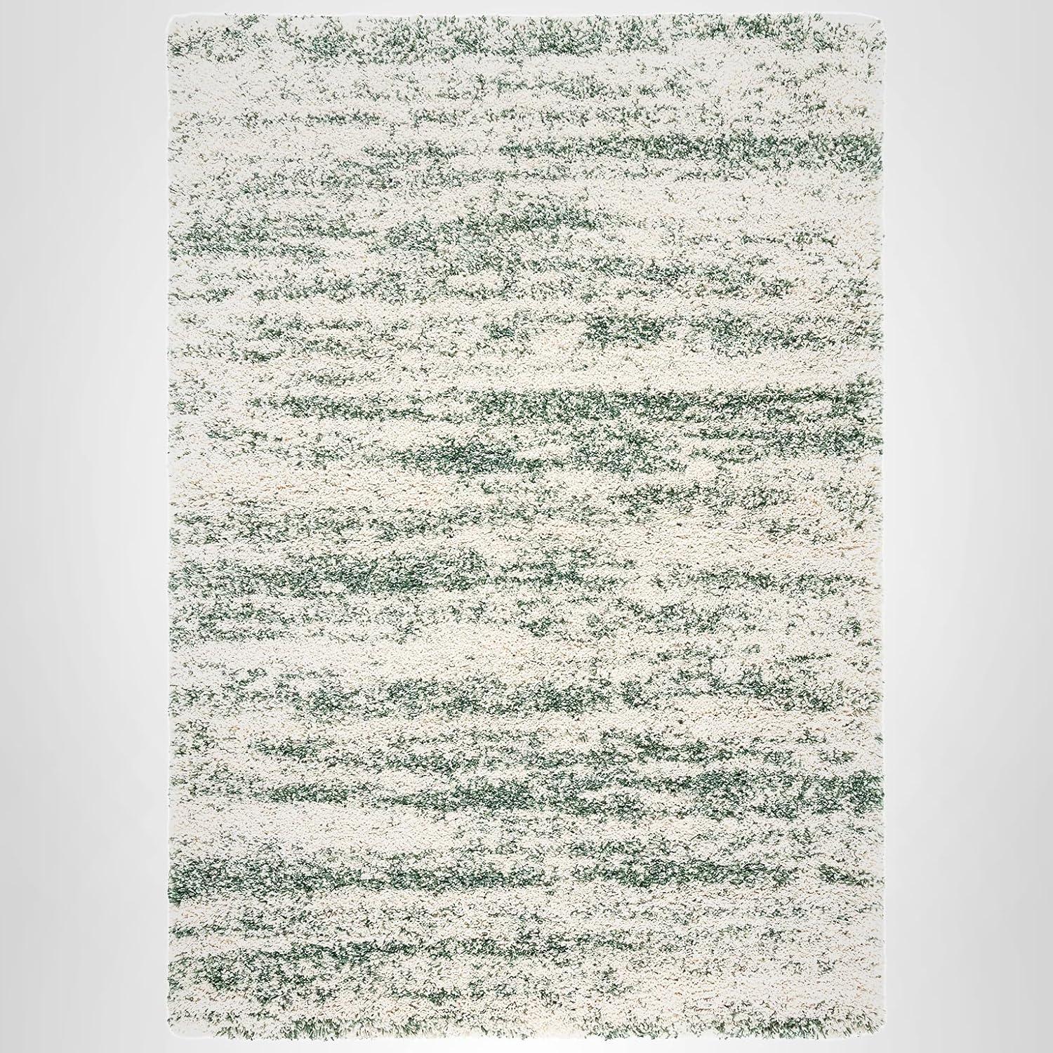 image:imageSAFAVIEH Hudson Shag Collection Area Rug 6 x 9 Ivory amp Beige Modern Design NonShedding amp Easy Care 2inch Thick Ideal for High Traffic Areas in Living Room Bedroom SGH206BIvoryGreen