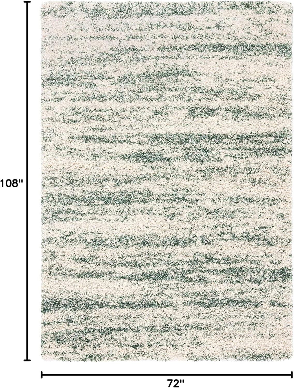 image:imageSAFAVIEH Hudson Shag Collection Area Rug 6 x 9 Ivory amp Beige Modern Design NonShedding amp Easy Care 2inch Thick Ideal for High Traffic Areas in Living Room Bedroom SGH206BIvoryGreen