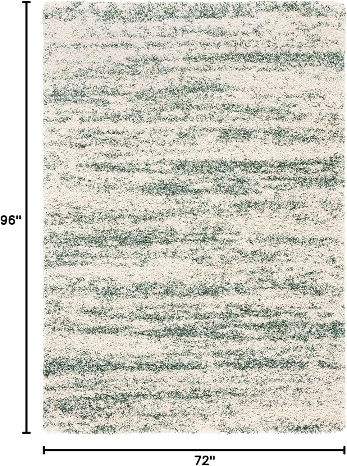 image:imageSAFAVIEH Hudson Shag Collection Area Rug 6 x 9 Ivory amp Beige Modern Design NonShedding amp Easy Care 2inch Thick Ideal for High Traffic Areas in Living Room Bedroom SGH206BIvoryGreen