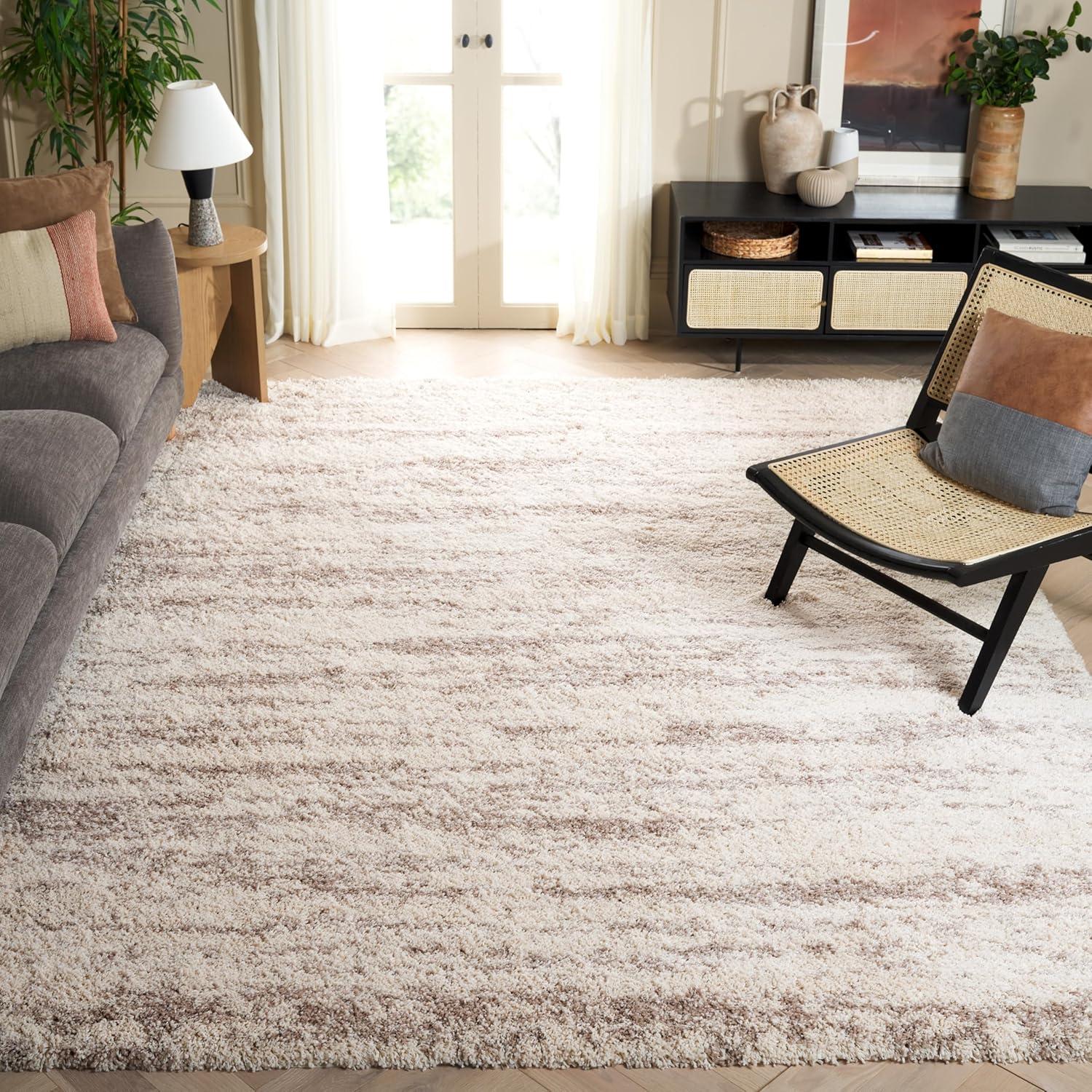 image:imageSAFAVIEH Hudson Shag Collection Area Rug 6 x 9 Ivory amp Beige Modern Design NonShedding amp Easy Care 2inch Thick Ideal for High Traffic Areas in Living Room Bedroom SGH206BIvoryBeige