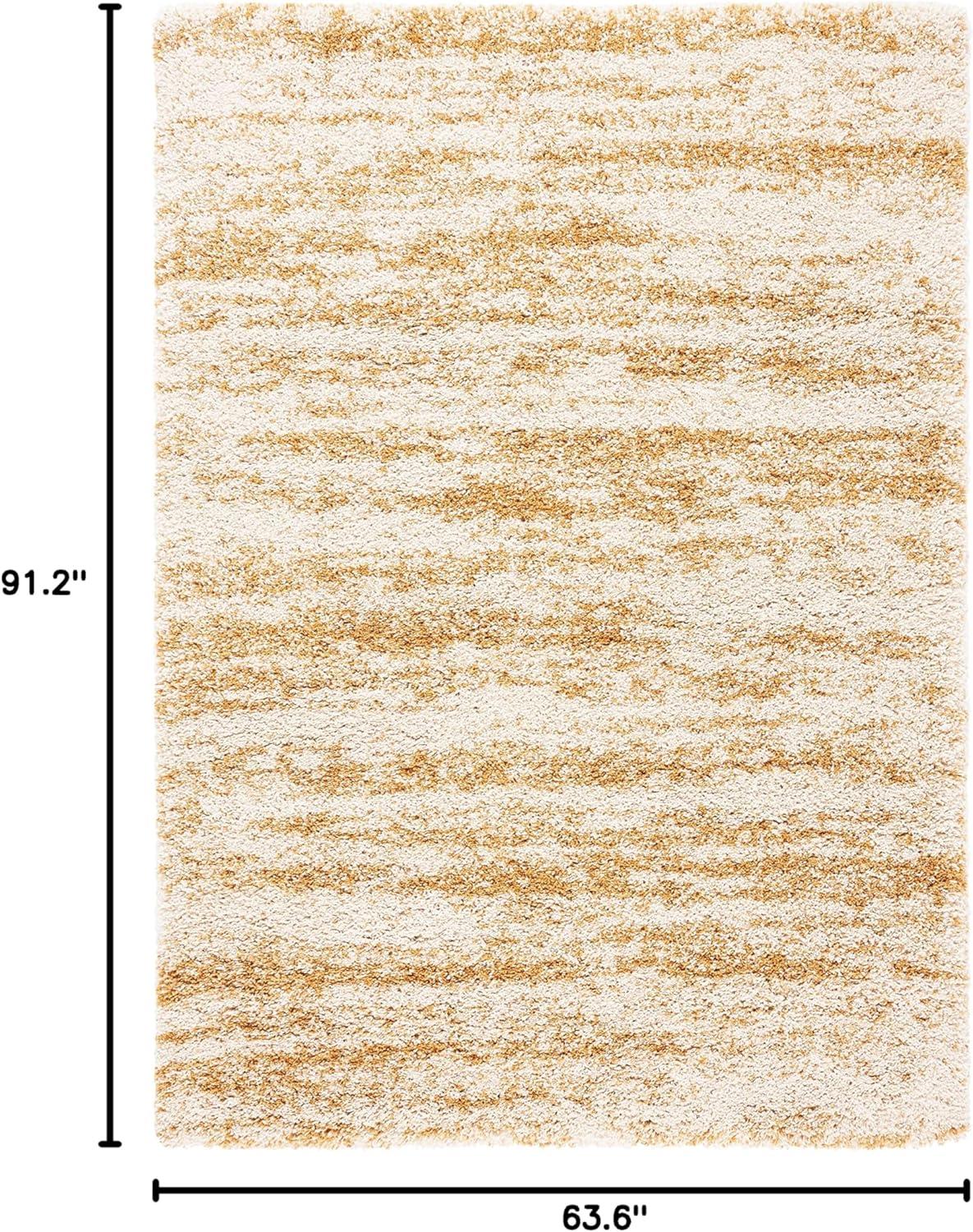 image:imageSAFAVIEH Hudson Shag Collection Area Rug 6 x 9 Ivory amp Beige Modern Design NonShedding amp Easy Care 2inch Thick Ideal for High Traffic Areas in Living Room Bedroom SGH206BIvoryGold