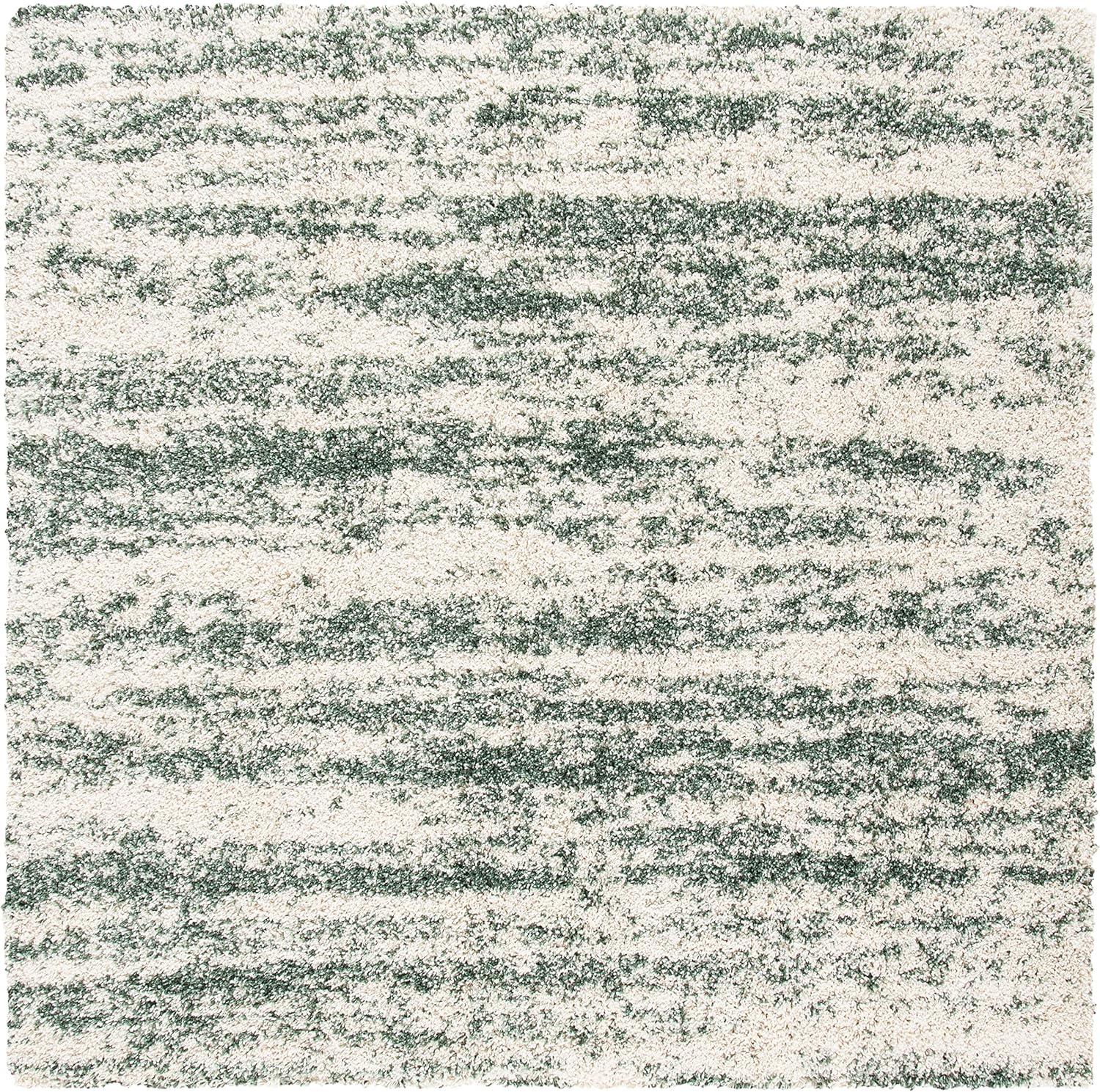 image:imageSAFAVIEH Hudson Shag Collection Area Rug 6 x 9 Ivory amp Beige Modern Design NonShedding amp Easy Care 2inch Thick Ideal for High Traffic Areas in Living Room Bedroom SGH206BIvoryGreen