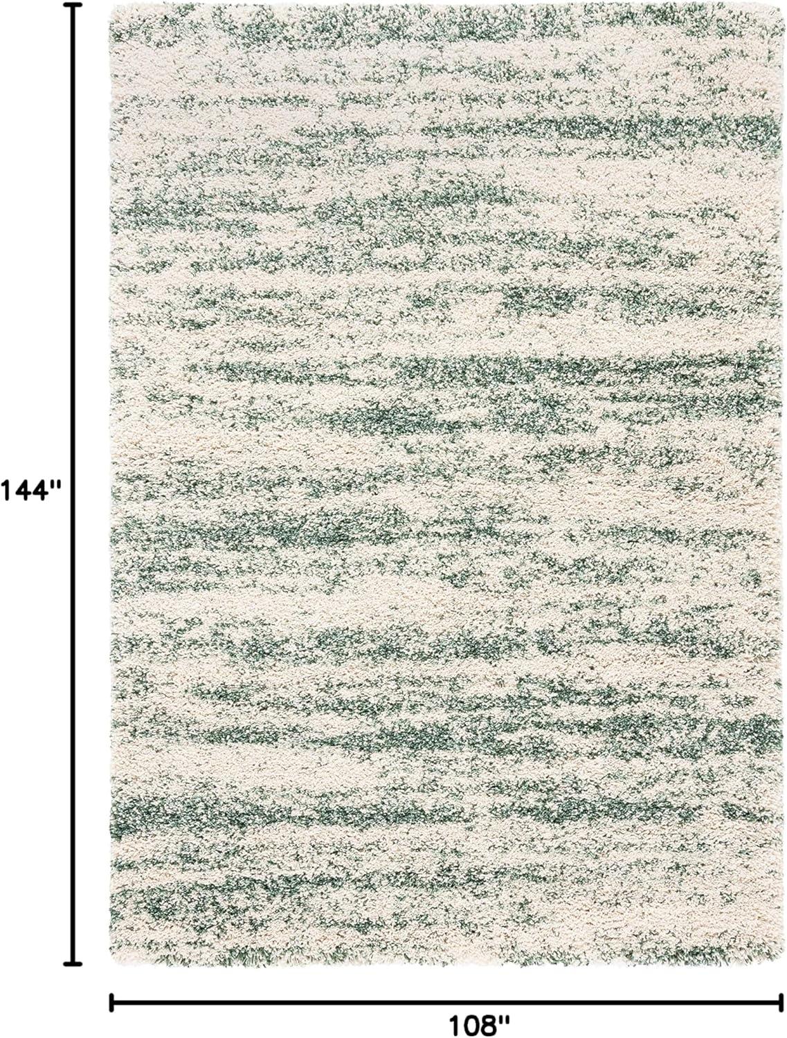 image:imageSAFAVIEH Hudson Shag Collection Area Rug 6 x 9 Ivory amp Beige Modern Design NonShedding amp Easy Care 2inch Thick Ideal for High Traffic Areas in Living Room Bedroom SGH206BIvoryGreen