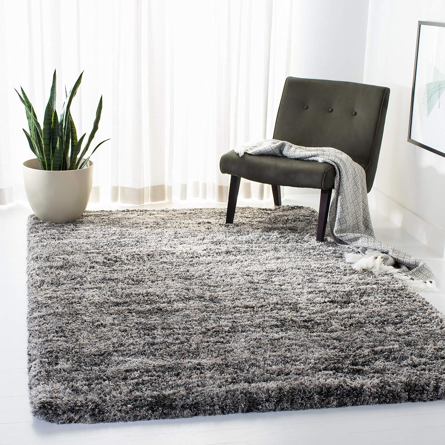 image:imageSAFAVIEH Iceland Shag Collection Area Rug 9 x 12 Cream amp Grey Modern Design Easy Care 25inch Thick Ideal for High Traffic Areas in Living Room Bedroom ISG519AGreyDark Grey