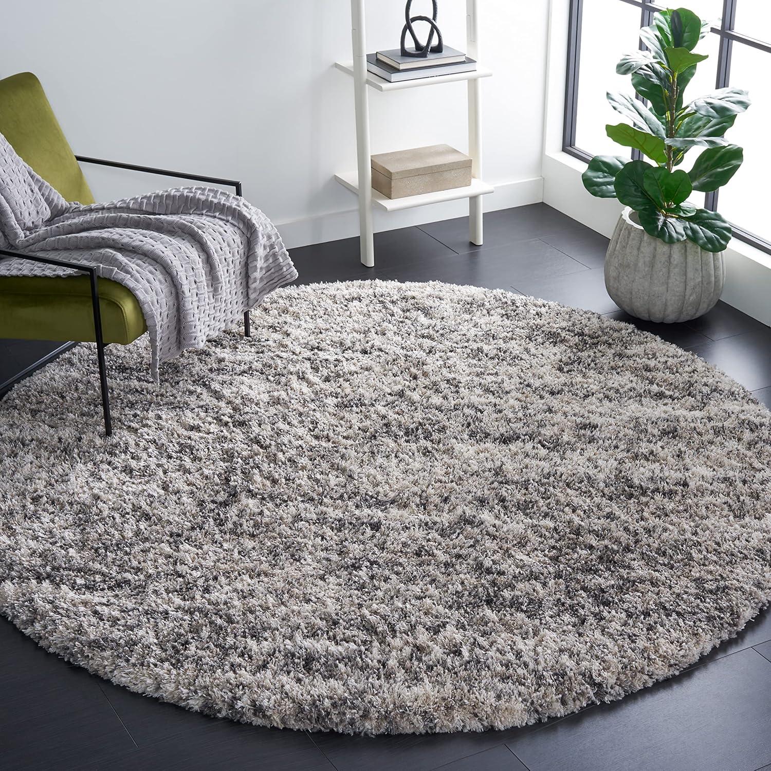 image:imageSAFAVIEH Iceland Shag Collection Area Rug 9 x 12 Cream amp Grey Modern Design Easy Care 25inch Thick Ideal for High Traffic Areas in Living Room Bedroom ISG519ACreamGrey