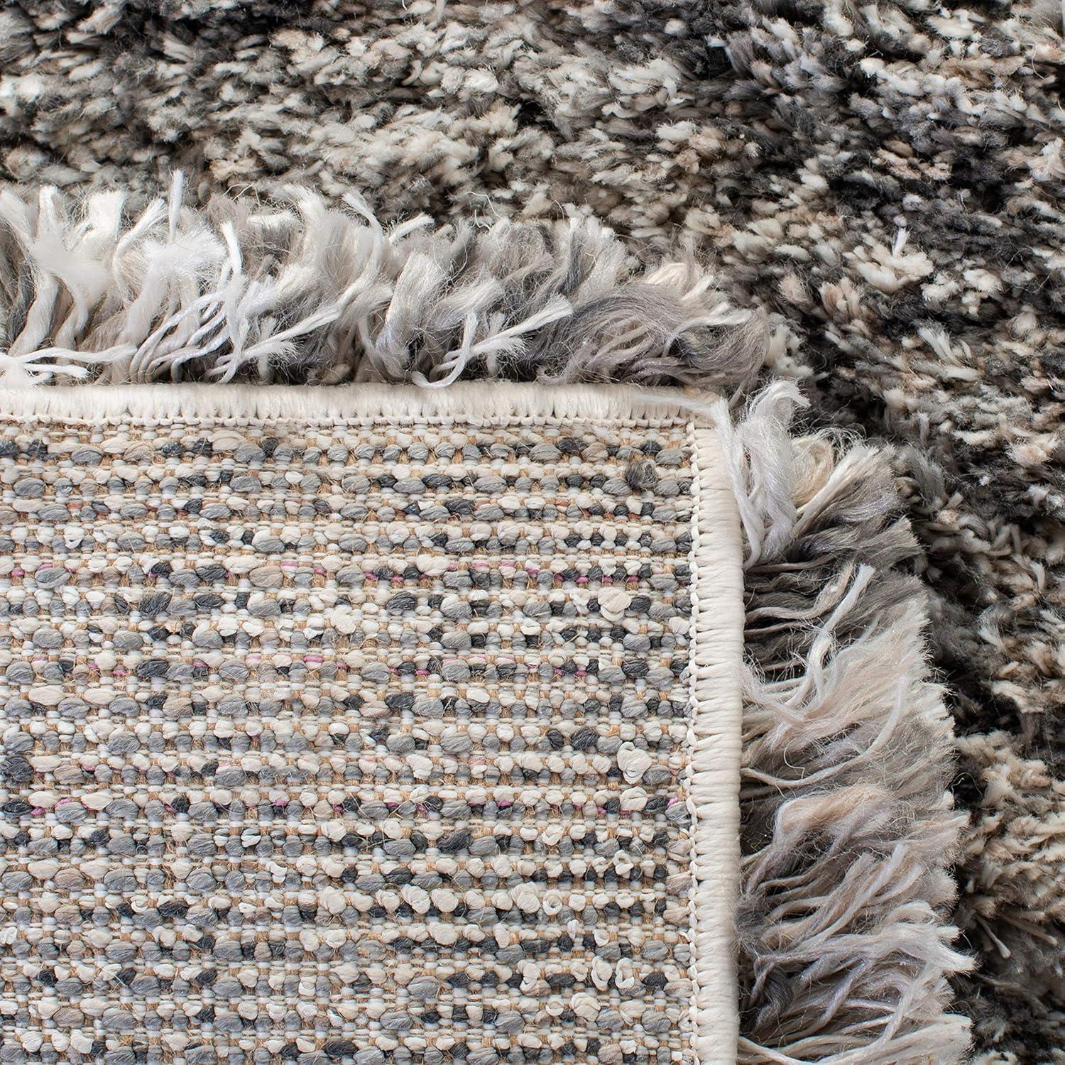image:imageSAFAVIEH Iceland Shag Collection Area Rug 9 x 12 Cream amp Grey Modern Design Easy Care 25inch Thick Ideal for High Traffic Areas in Living Room Bedroom ISG519AGreyDark Grey