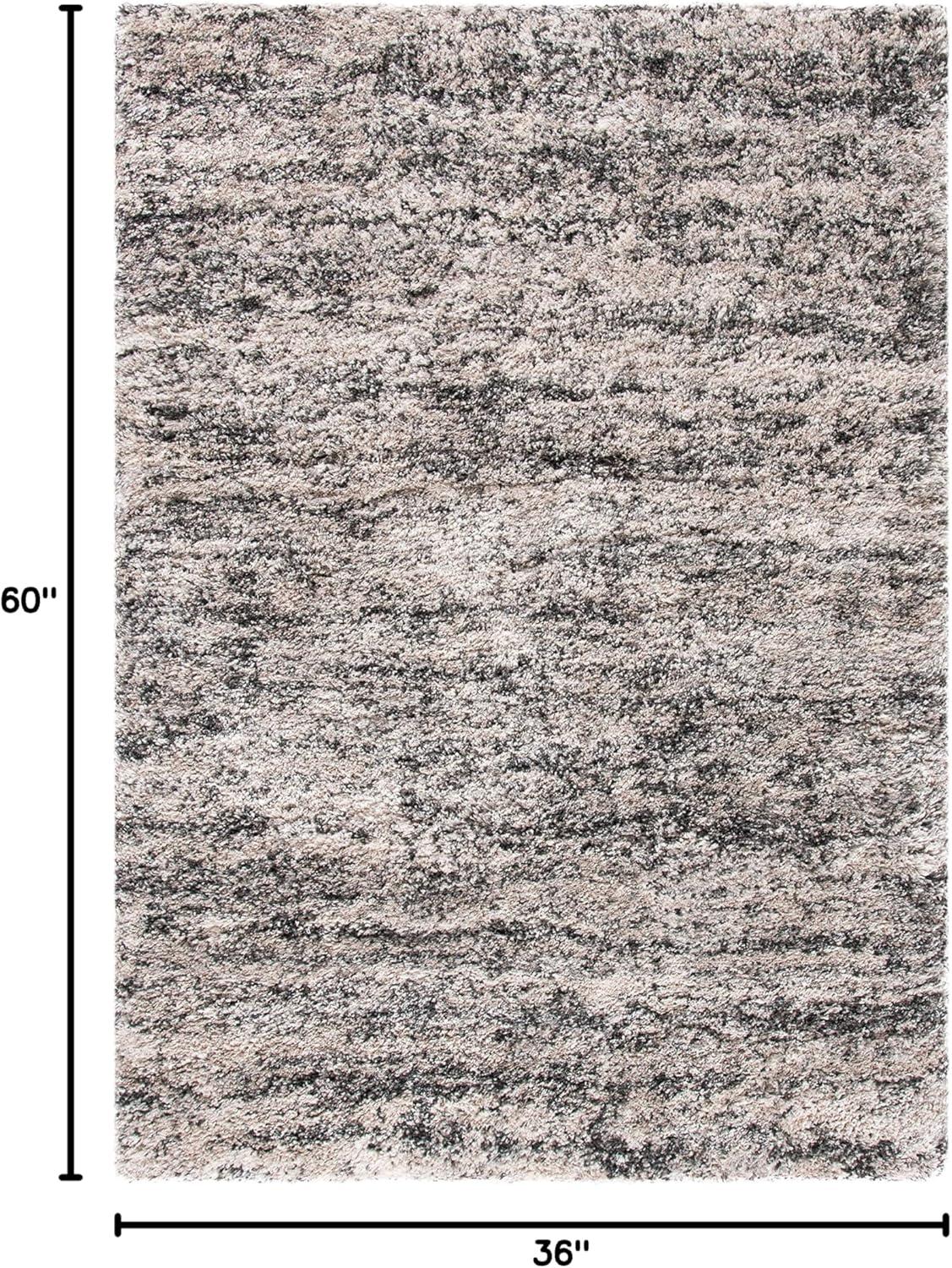 image:imageSAFAVIEH Iceland Shag Collection Area Rug 9 x 12 Cream amp Grey Modern Design Easy Care 25inch Thick Ideal for High Traffic Areas in Living Room Bedroom ISG519ACreamGrey