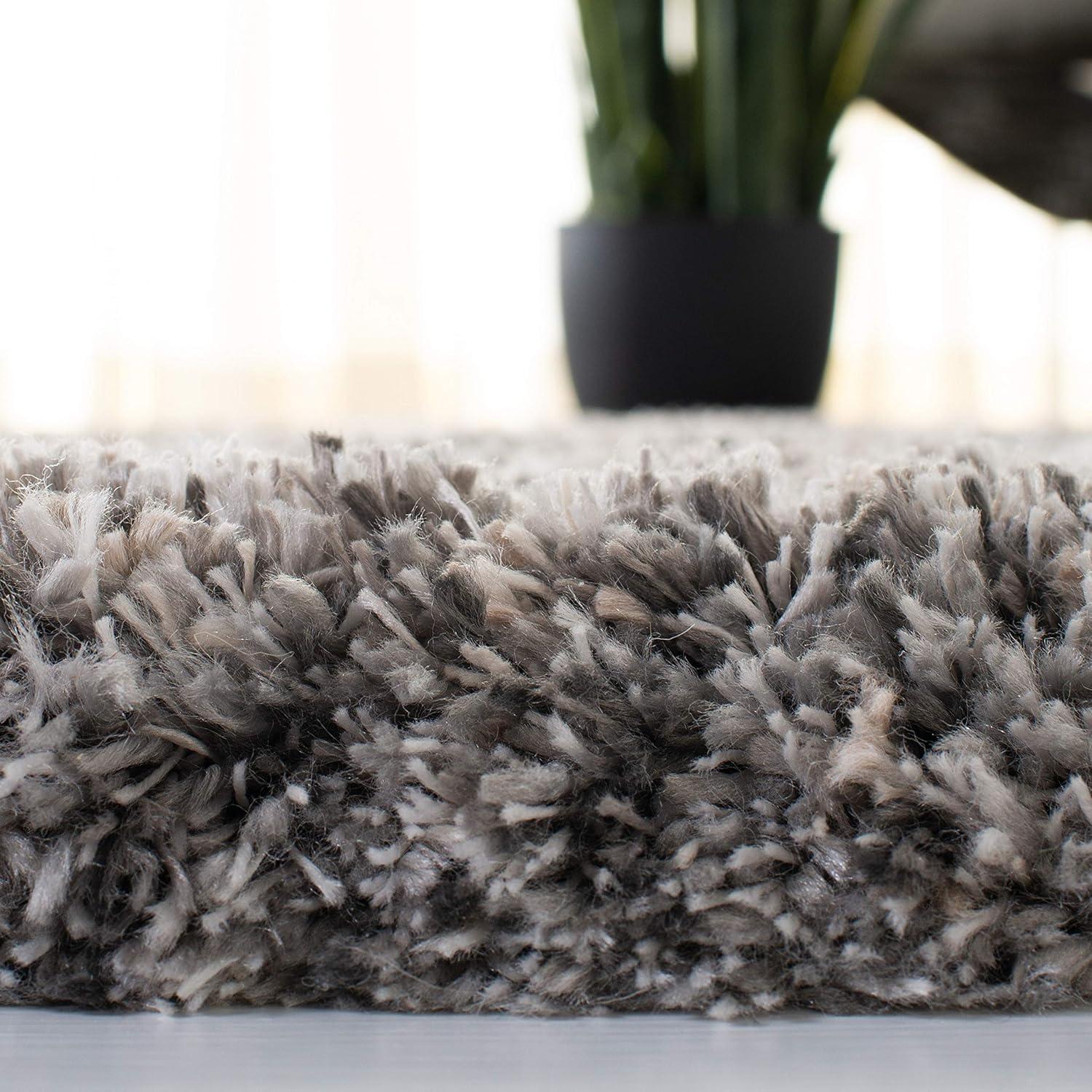 image:imageSAFAVIEH Iceland Shag Collection Area Rug 9 x 12 Cream amp Grey Modern Design Easy Care 25inch Thick Ideal for High Traffic Areas in Living Room Bedroom ISG519AGreyDark Grey