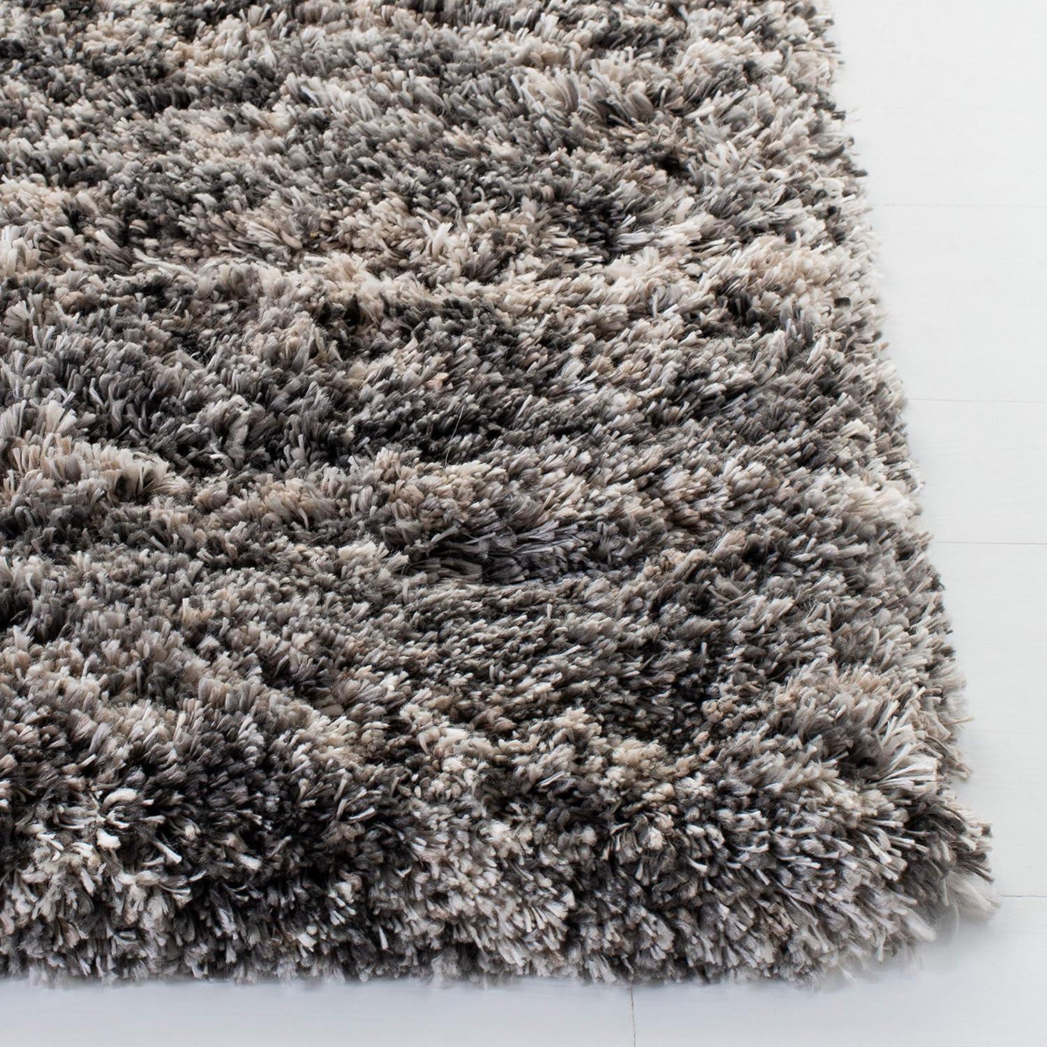 image:imageSAFAVIEH Iceland Shag Collection Area Rug 9 x 12 Cream amp Grey Modern Design Easy Care 25inch Thick Ideal for High Traffic Areas in Living Room Bedroom ISG519AGreyDark Grey