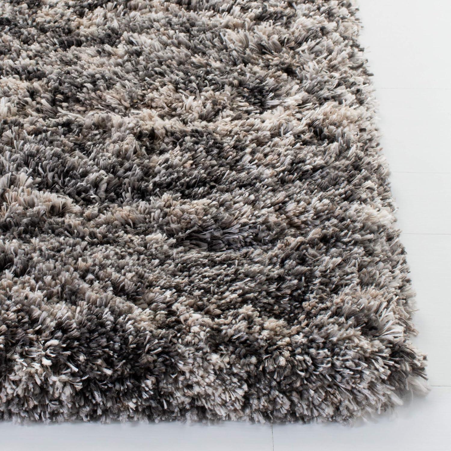 image:imageSAFAVIEH Iceland Shag Collection Area Rug 9 x 12 Cream amp Grey Modern Design Easy Care 25inch Thick Ideal for High Traffic Areas in Living Room Bedroom ISG519AGreyDark Grey
