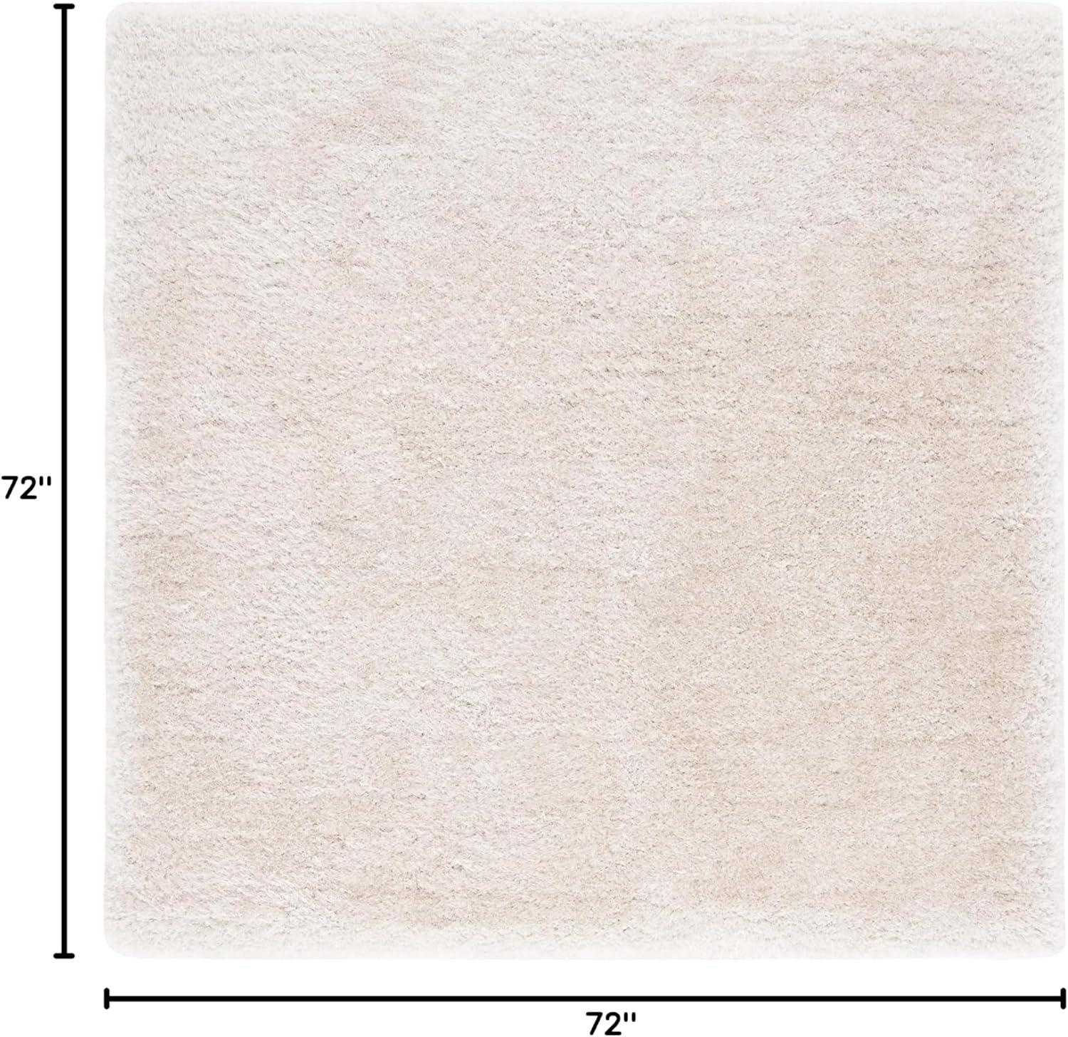 image:imageSAFAVIEH Luxe Shag Collection Area Rug 5 x 8 Ivory Handmade Glam 32inch Thick Ideal for High Traffic Areas in Living Room Bedroom SGX160ABone