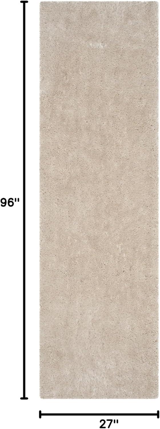image:imageSAFAVIEH Luxe Shag Collection Area Rug 5 x 8 Ivory Handmade Glam 32inch Thick Ideal for High Traffic Areas in Living Room Bedroom SGX160ABone