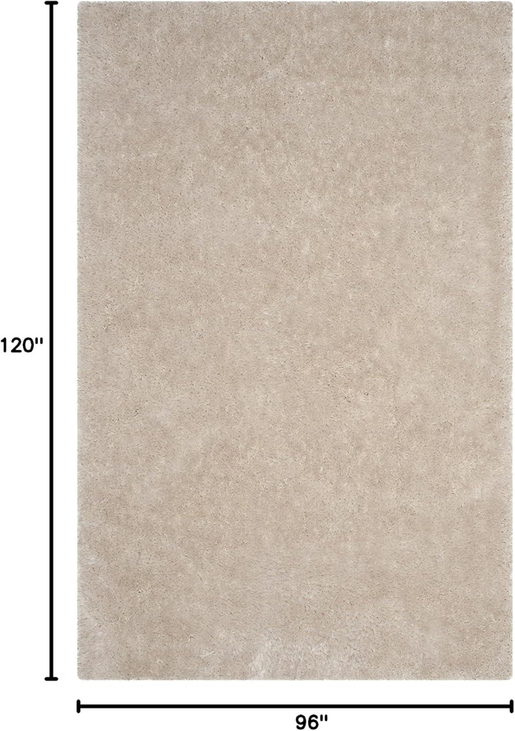 image:imageSAFAVIEH Luxe Shag Collection Area Rug 5 x 8 Ivory Handmade Glam 32inch Thick Ideal for High Traffic Areas in Living Room Bedroom SGX160ABone