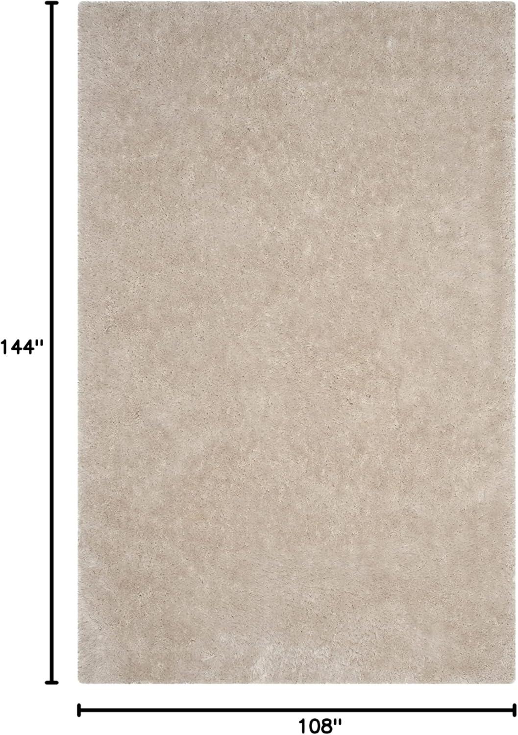 image:imageSAFAVIEH Luxe Shag Collection Area Rug 5 x 8 Ivory Handmade Glam 32inch Thick Ideal for High Traffic Areas in Living Room Bedroom SGX160ABone