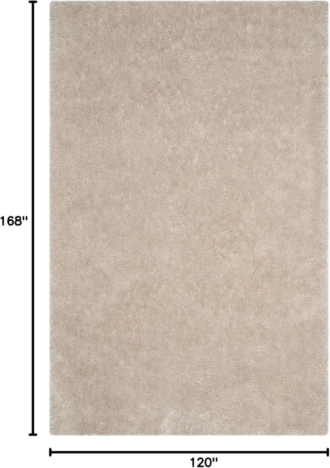 image:imageSAFAVIEH Luxe Shag Collection Area Rug 5 x 8 Ivory Handmade Glam 32inch Thick Ideal for High Traffic Areas in Living Room Bedroom SGX160ABone