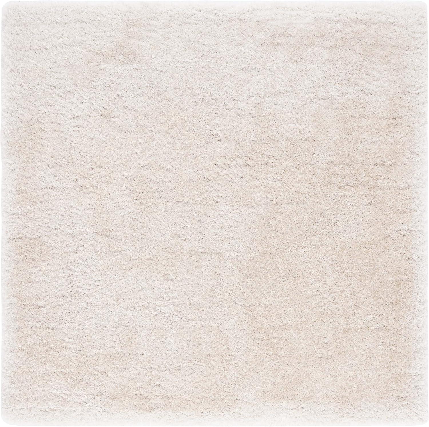 image:imageSAFAVIEH Luxe Shag Collection Area Rug 5 x 8 Ivory Handmade Glam 32inch Thick Ideal for High Traffic Areas in Living Room Bedroom SGX160ABone